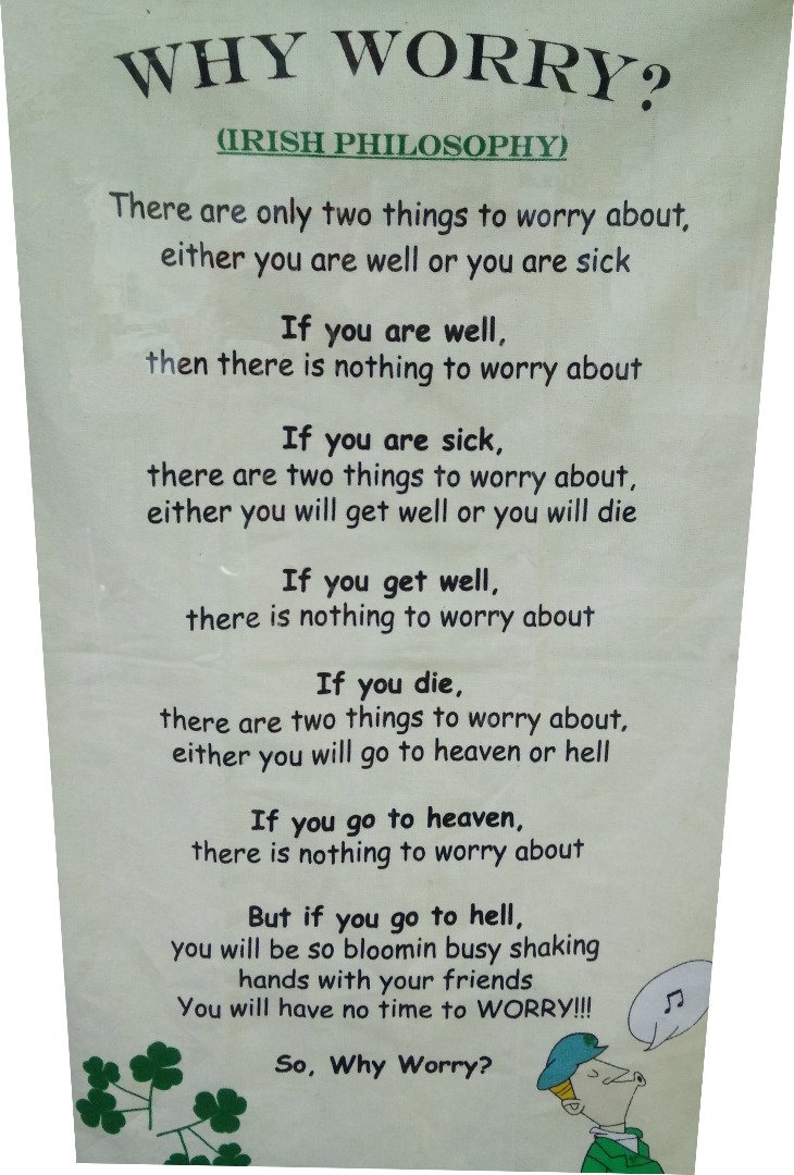 An Irish Proverb...Why Worry... — Steemit, image size:730x1080