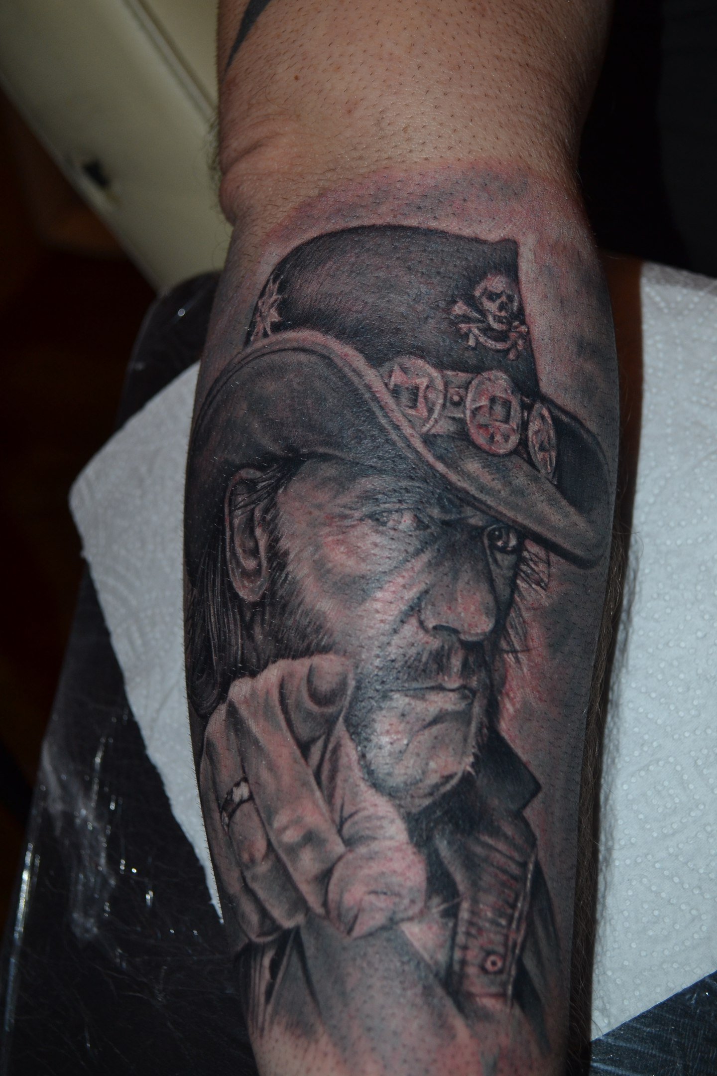 Lemmys portrait from Motorhead :3 just love working with portraits, which  is quite a rare order. Lower part of the arm is fully healed. #motorhead # lemmy #motorheadtattoo #tbilisitattoo #tattoointbilisi @officialmotorhead, image size:1440x2160