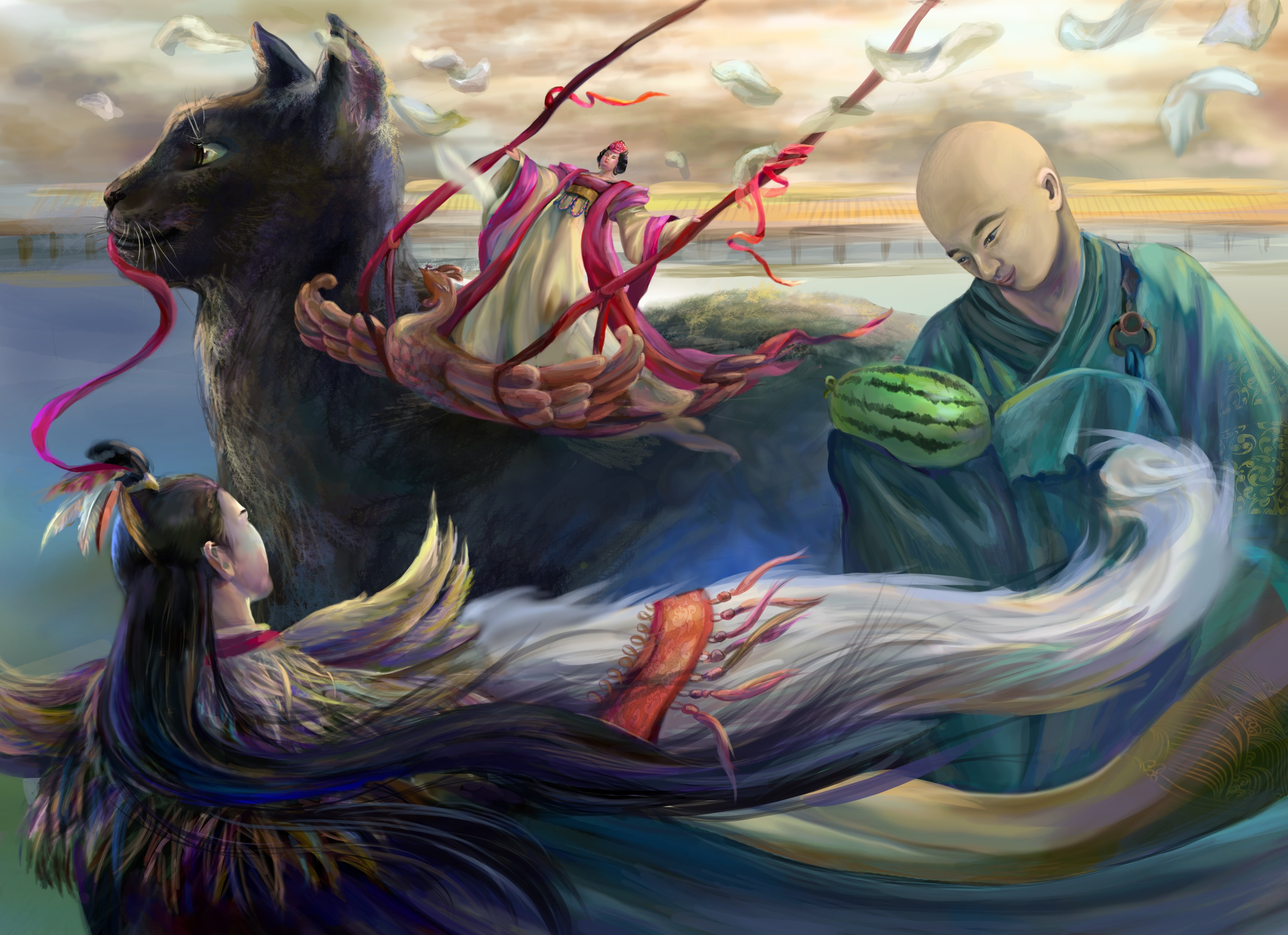 同人创作练习系列- 妖猫传Legend of the Demon Cat — Steemit, image size:3445x2500