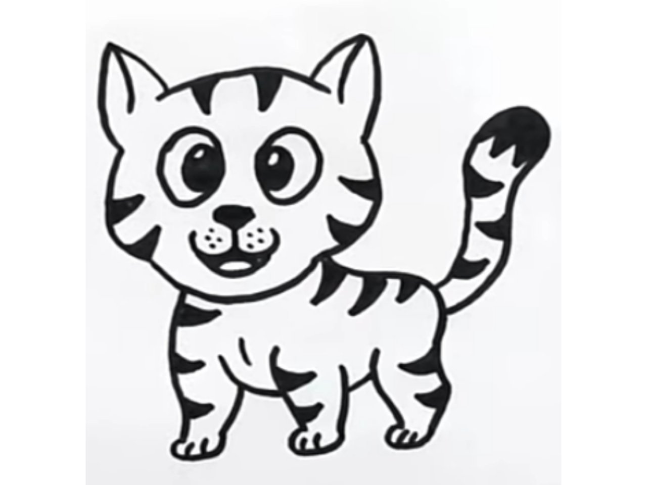 Club5050 | Baby Tiger's Drawing With Hands Step By Step | By @azmat545 —  Steemit, image size:1280x960