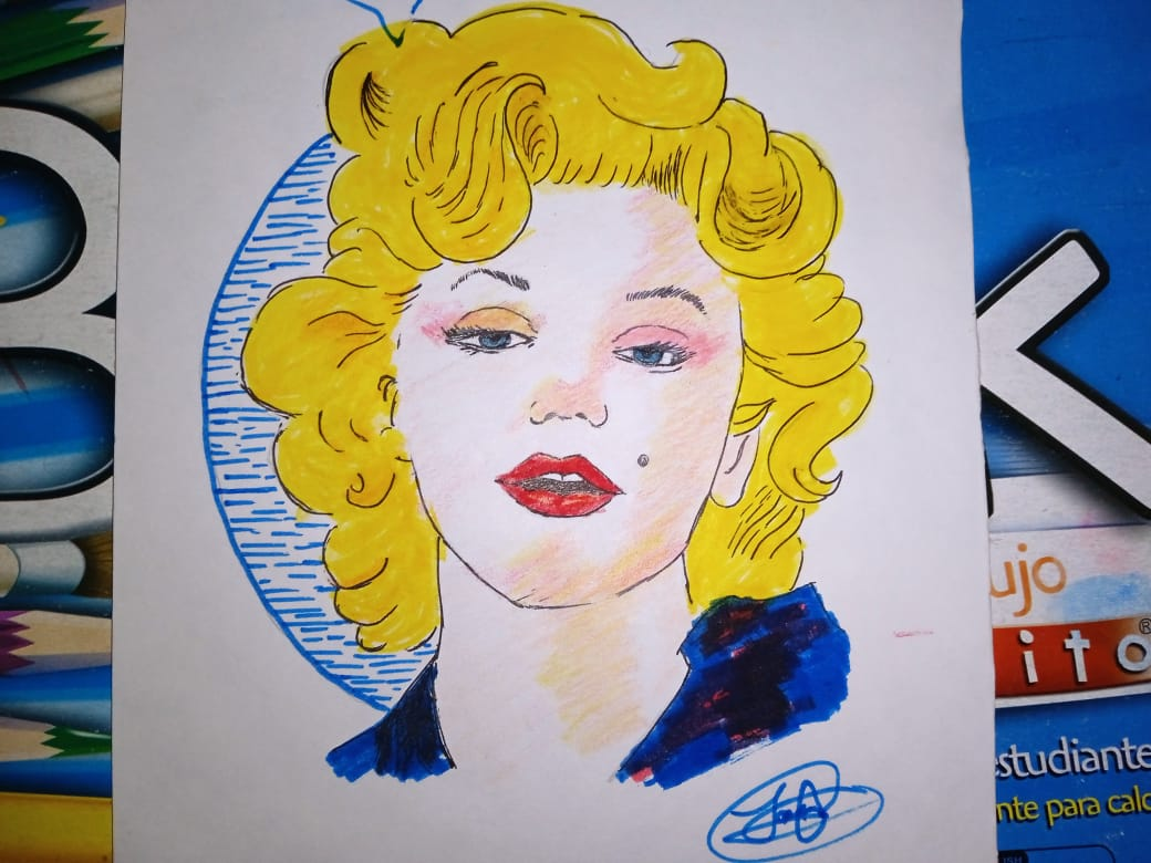 Recretive-Art: 💃Dibujo de caricatura de Marilyn Monroe💃 — Steemit, image size:1040x780