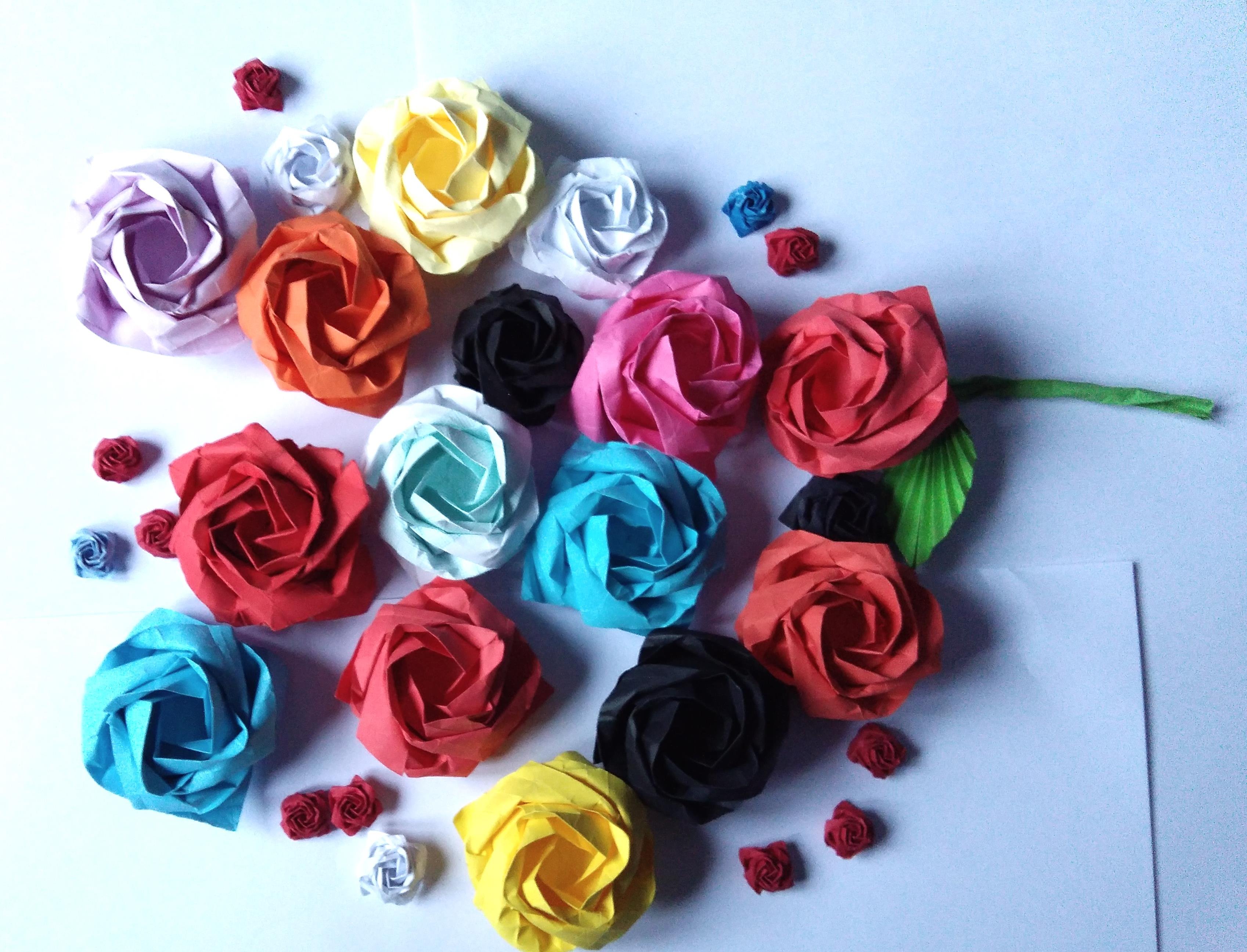 Origami Rose Bouquet — Steemit, image size:3395x2593