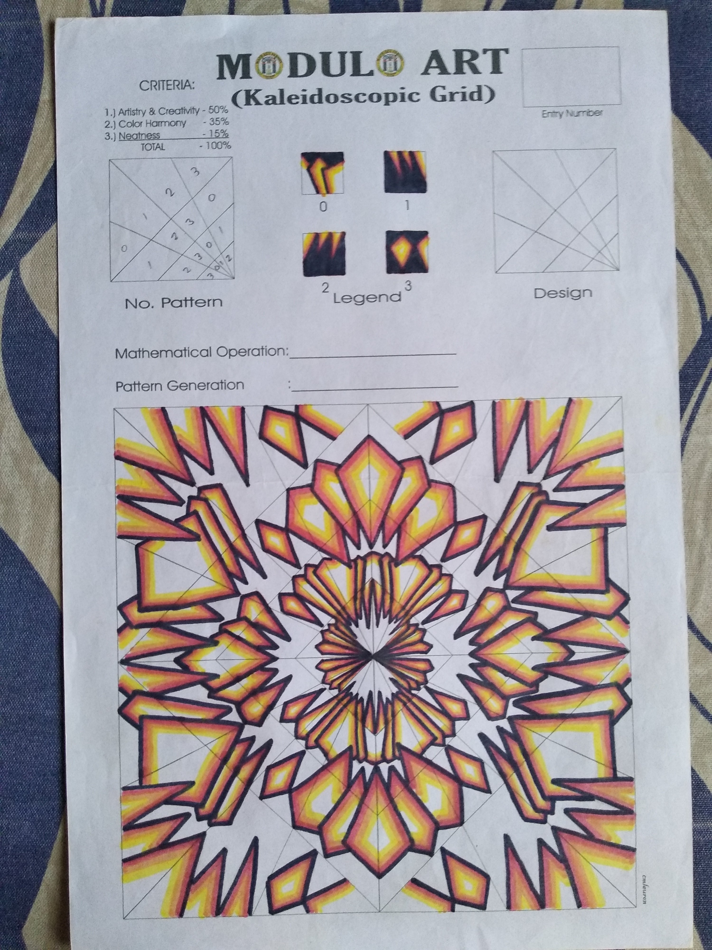 Modulo Art Pattern Kaleidoscopic Grid