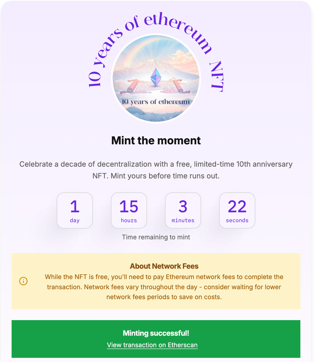 이더리움 10주년 기념 NFT 무료 민팅 — Steemit