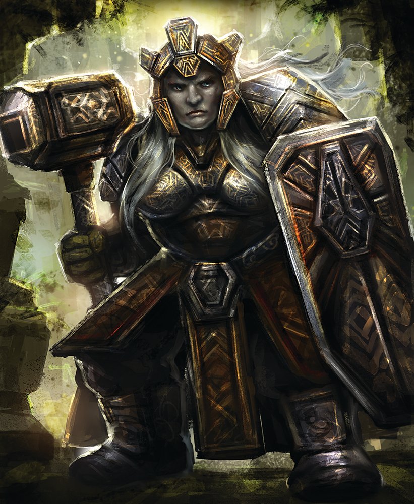 Dwarven Female Warrior- Arcane Gladiator- Card Game Art — Steemit, image size:821x1000
