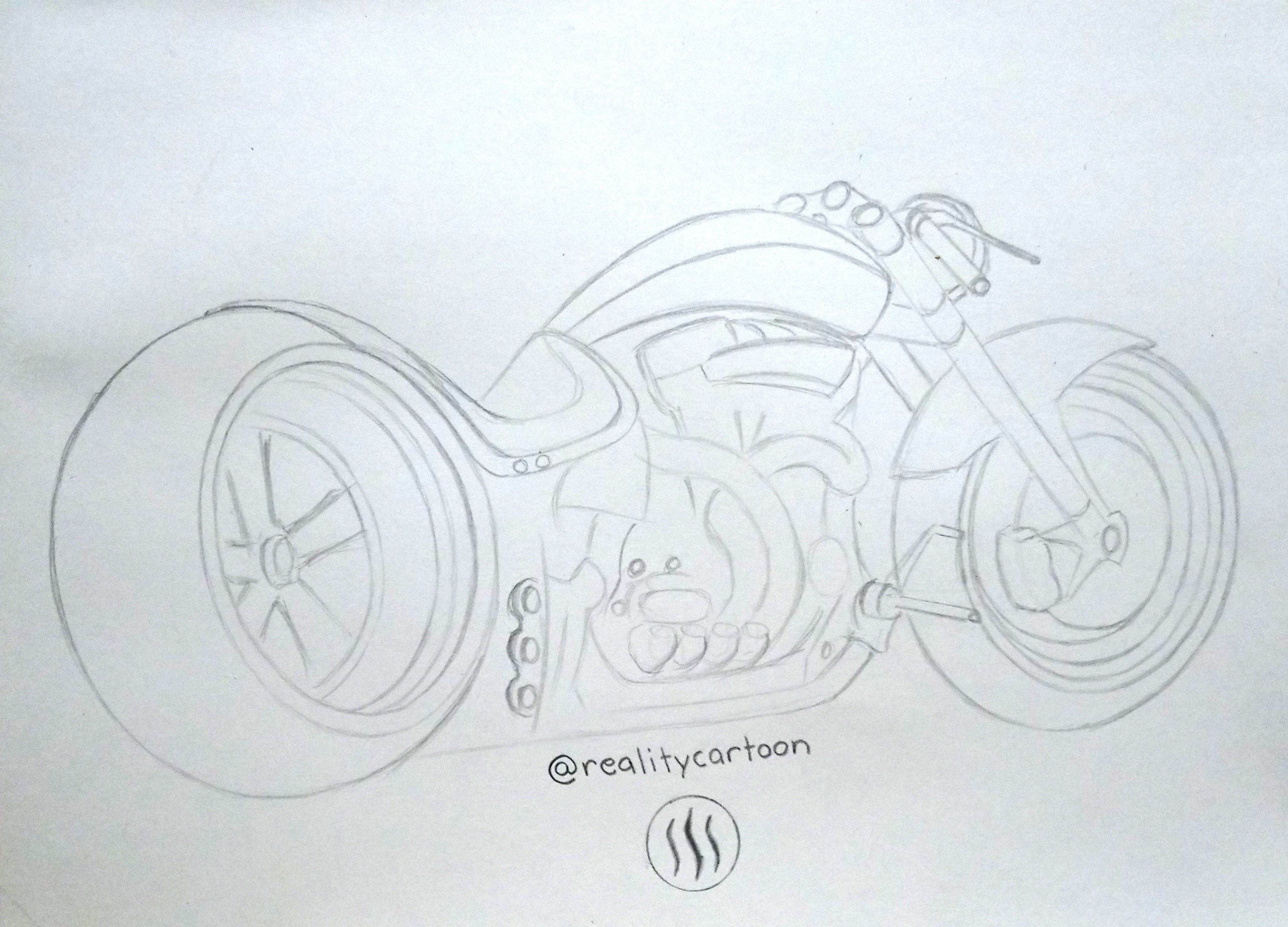 How to draw a motorcycle with a lot of details....tutorial with tips and  techniques — Steemit, image size:3090x2224