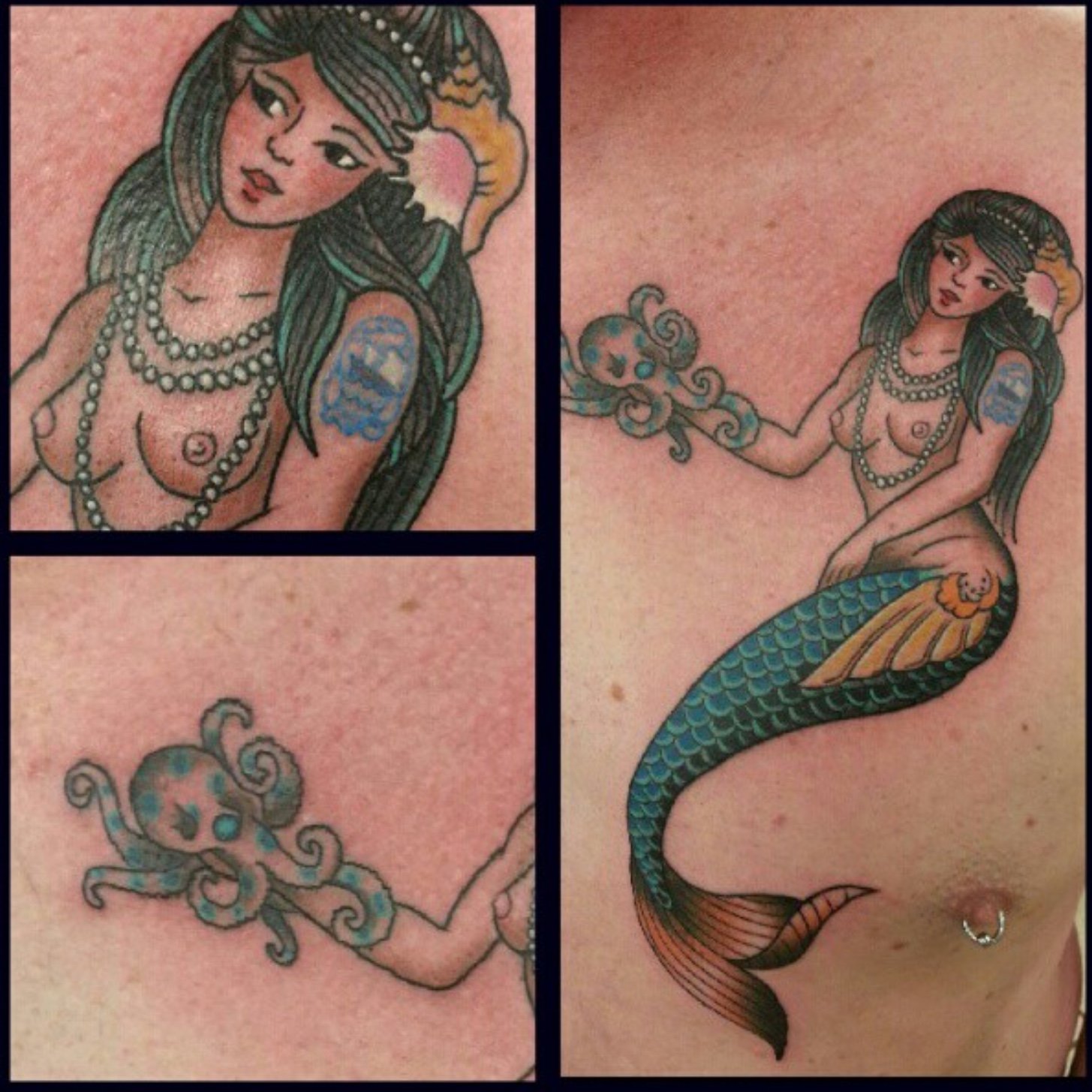 RE: Pirate Mermaid Tattoo- From digital drawing to permanent artwork —  Steemit, image size:1455x1455