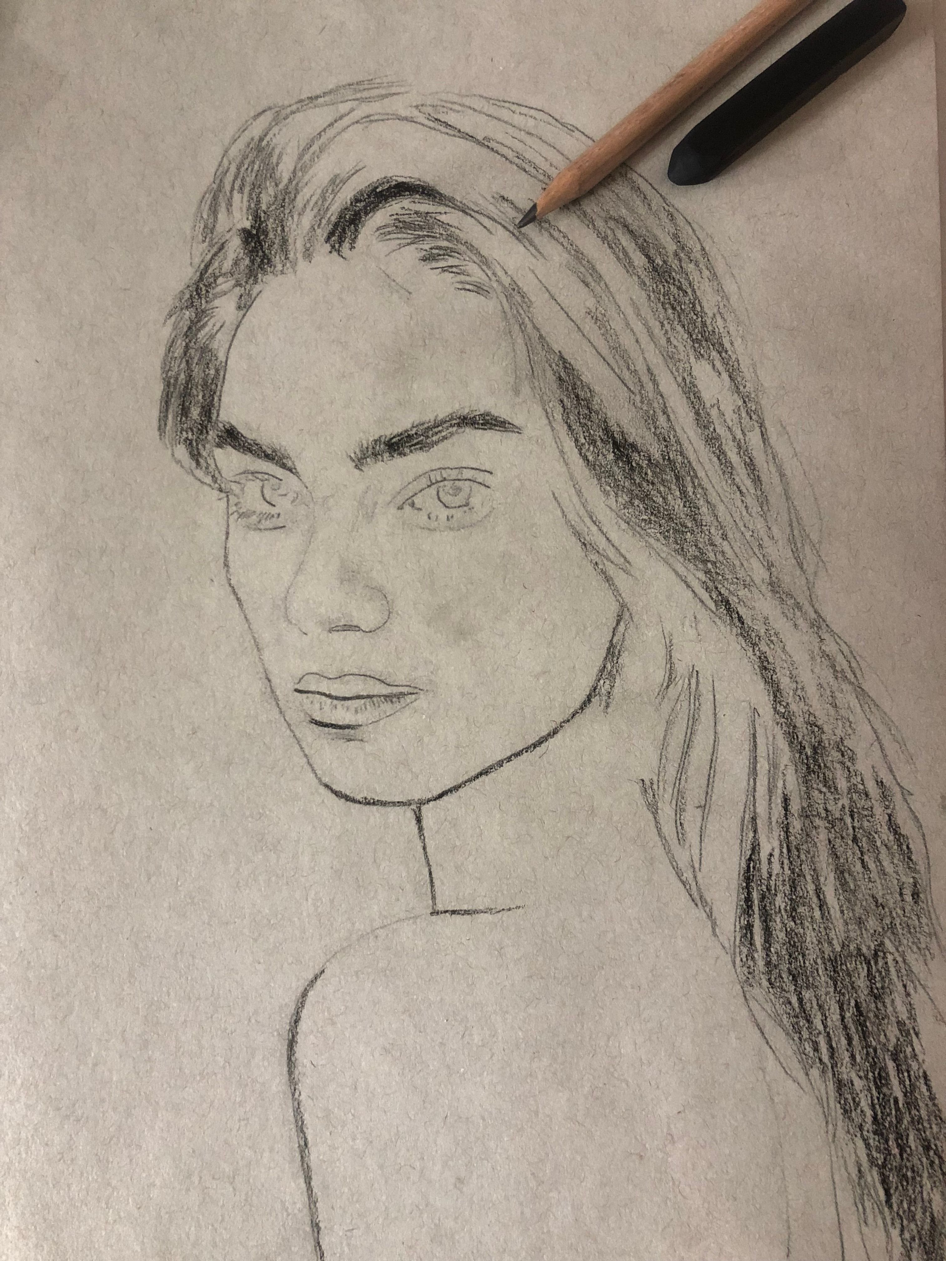 Drawing a Girl 3 - Realistic Face — Steemit, image size:3024x4032