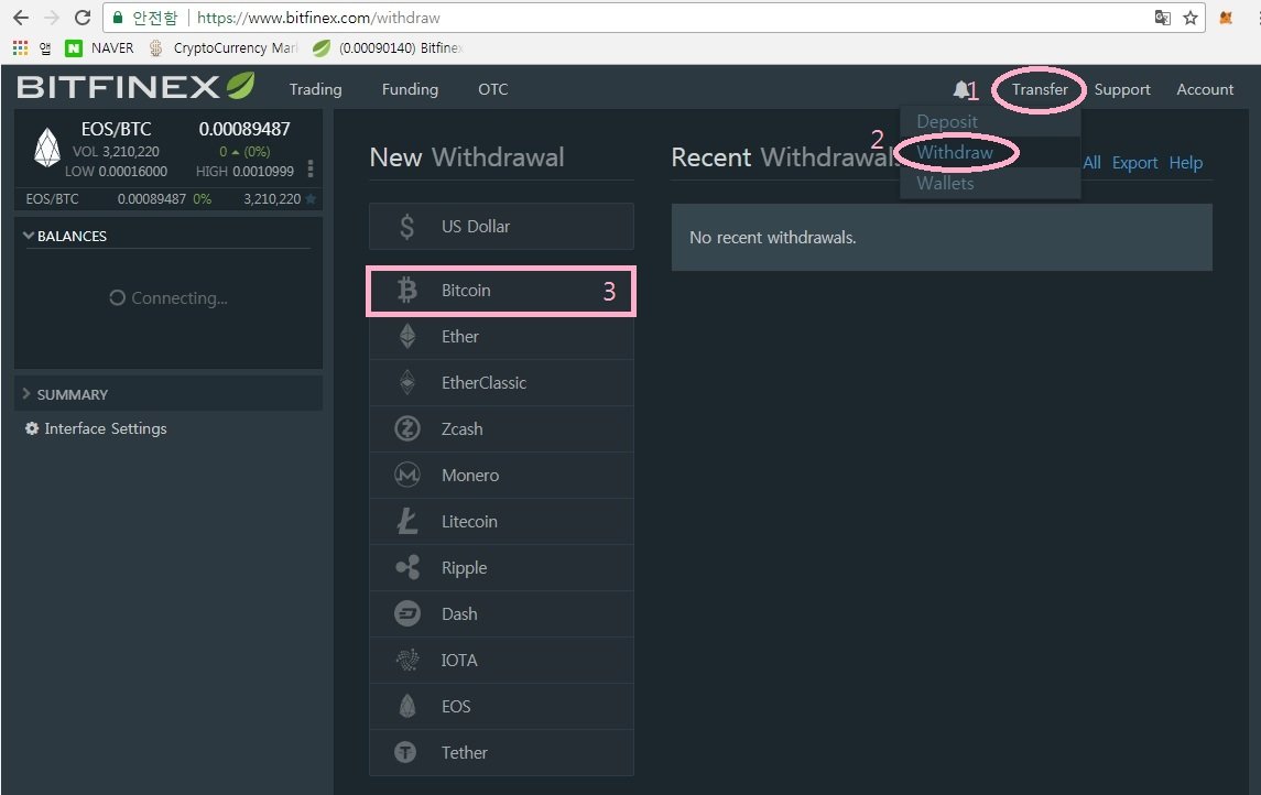 bitfinex에서 비트코인 전송 방법! — Steemit