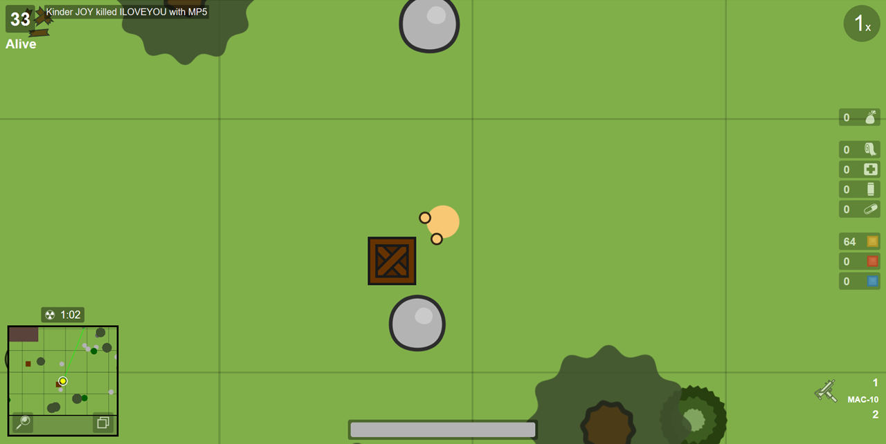 게임] 5. 비트코인하다가 잠깐잠깐 하기 좋은 무설치 웹 게임 surviv.io. 2D 배틀그라운드 — Steemit