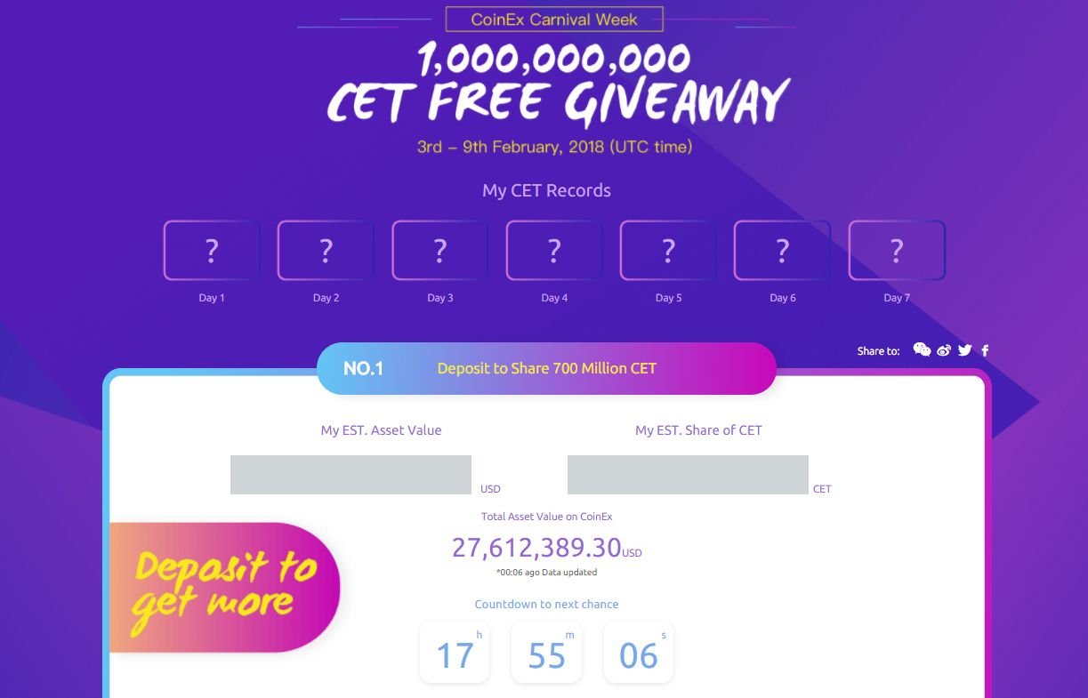 CoinEX 의 CET 토큰 에어드랍 이벤트 소개, 7일간 자산 비율에 따라 무료 배포 예정 — Steemit