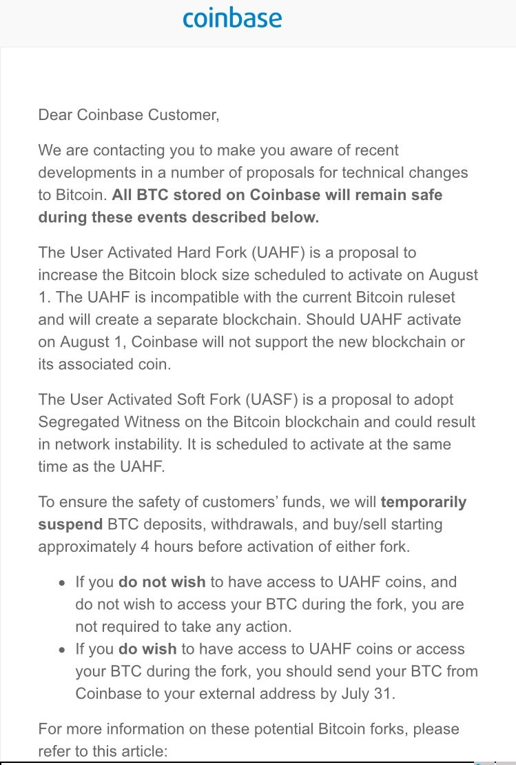 Coinbase Bitcoin UASF — Steemit