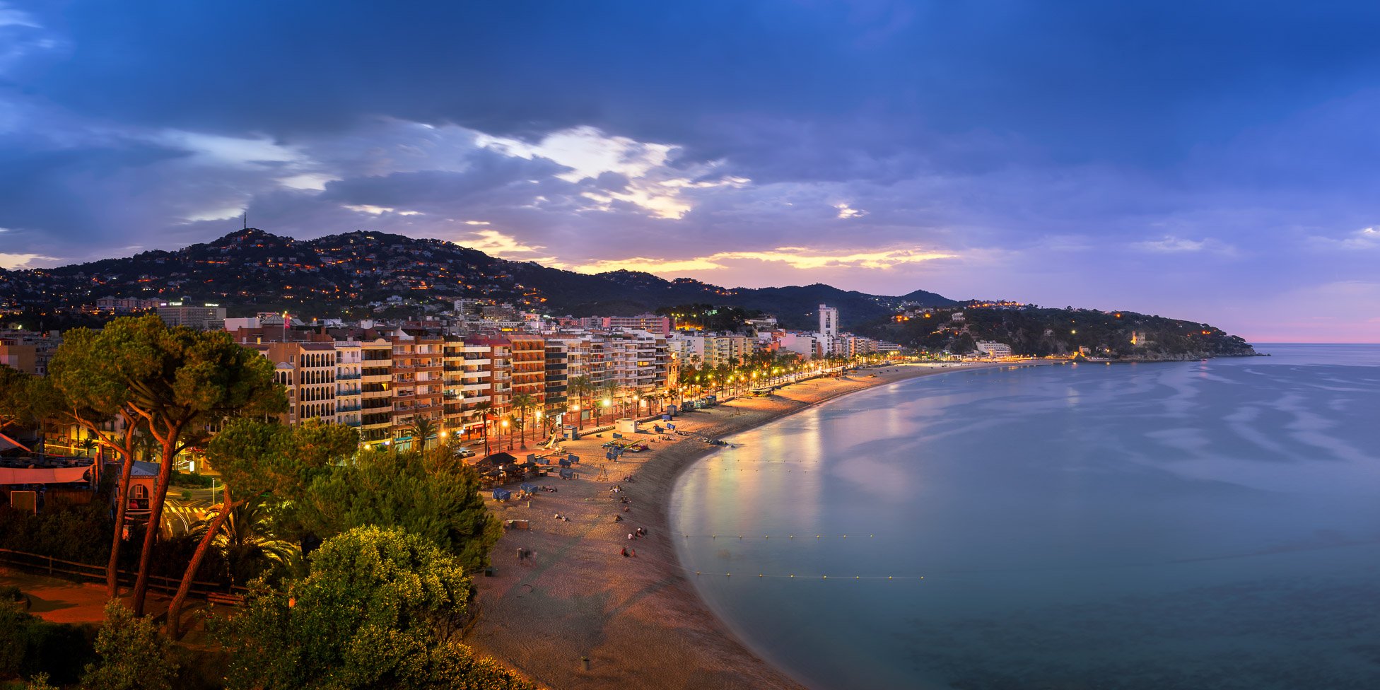 Panorama of Lloret de Mar in the Morning, Costa Brava, Catalonia, Spain