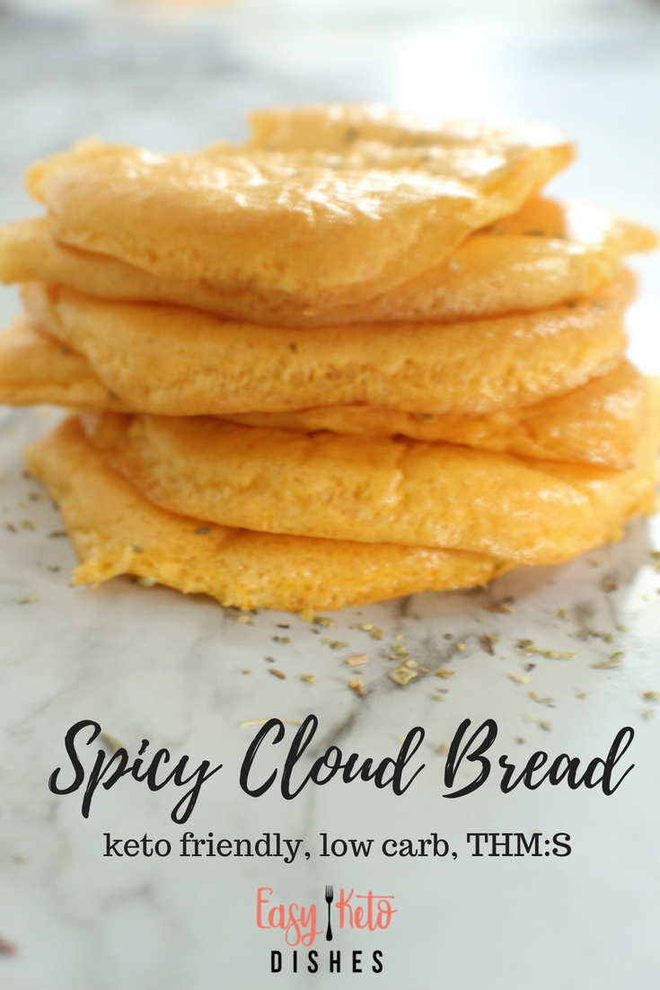 Perfect for burgers, sandwiches, or even as tortilla replacements, spicy cloud bread is low carb, keto friendly, light and delicious! Add this special ingredient to kick your cloud bread up a notch!