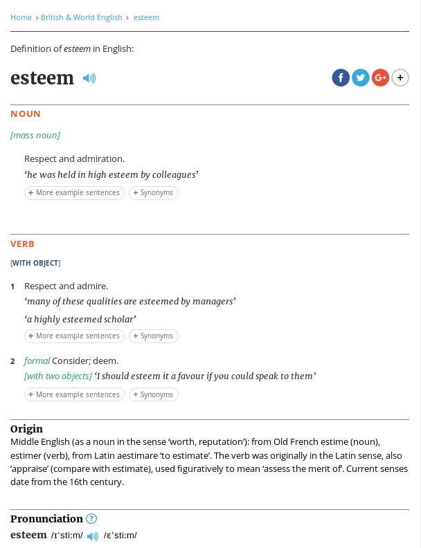 esteem