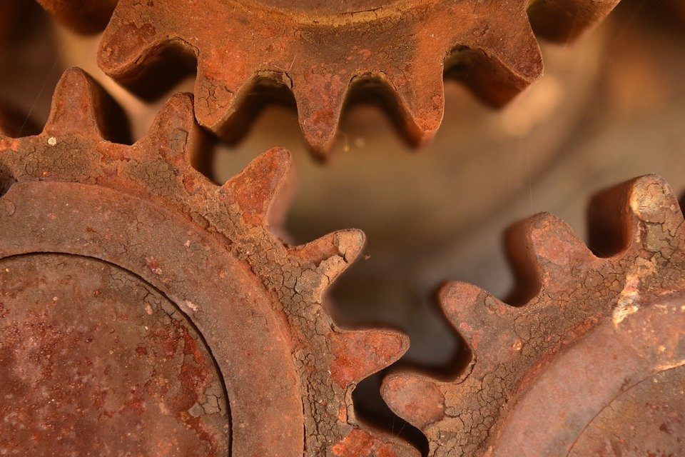 old gears working together