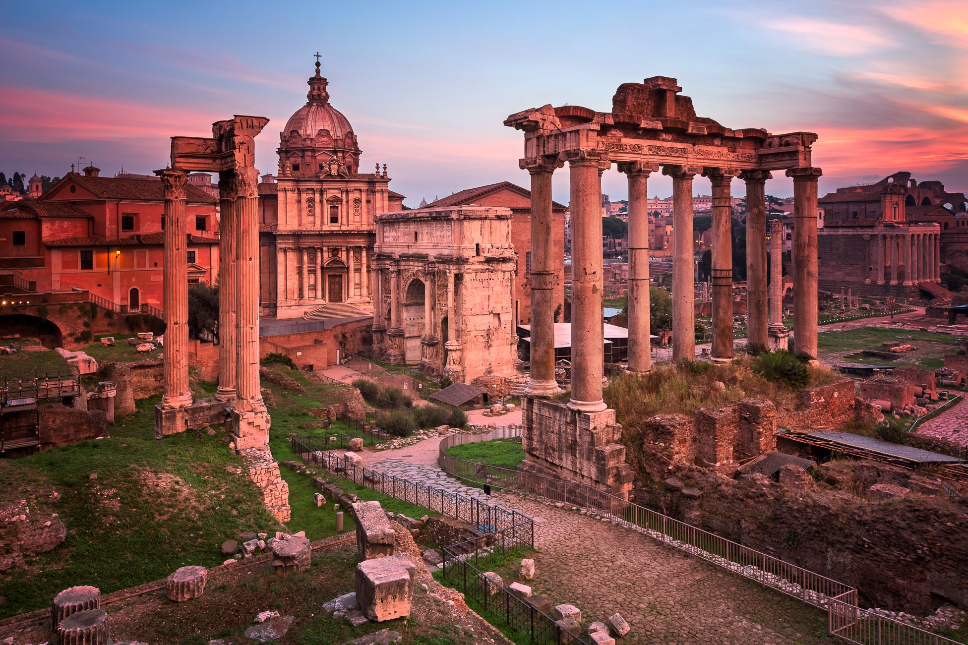 Roman Forum (Foro Romano) in the Morning, Rome, Italy