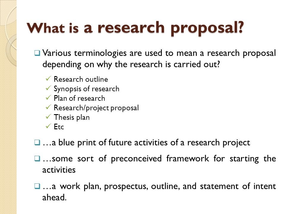 What is research project proposal