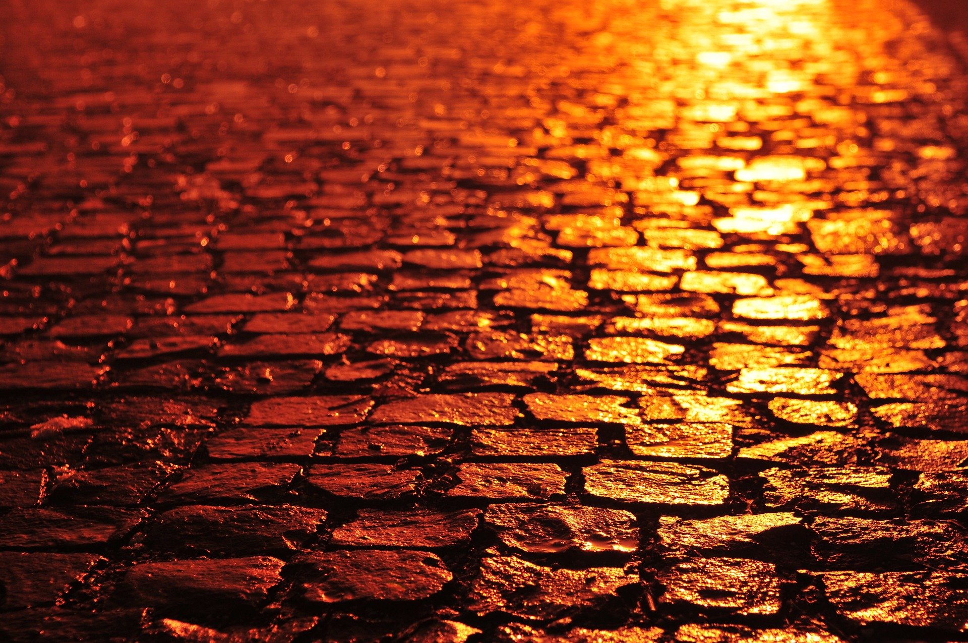 Stylistic photo of a stone path.