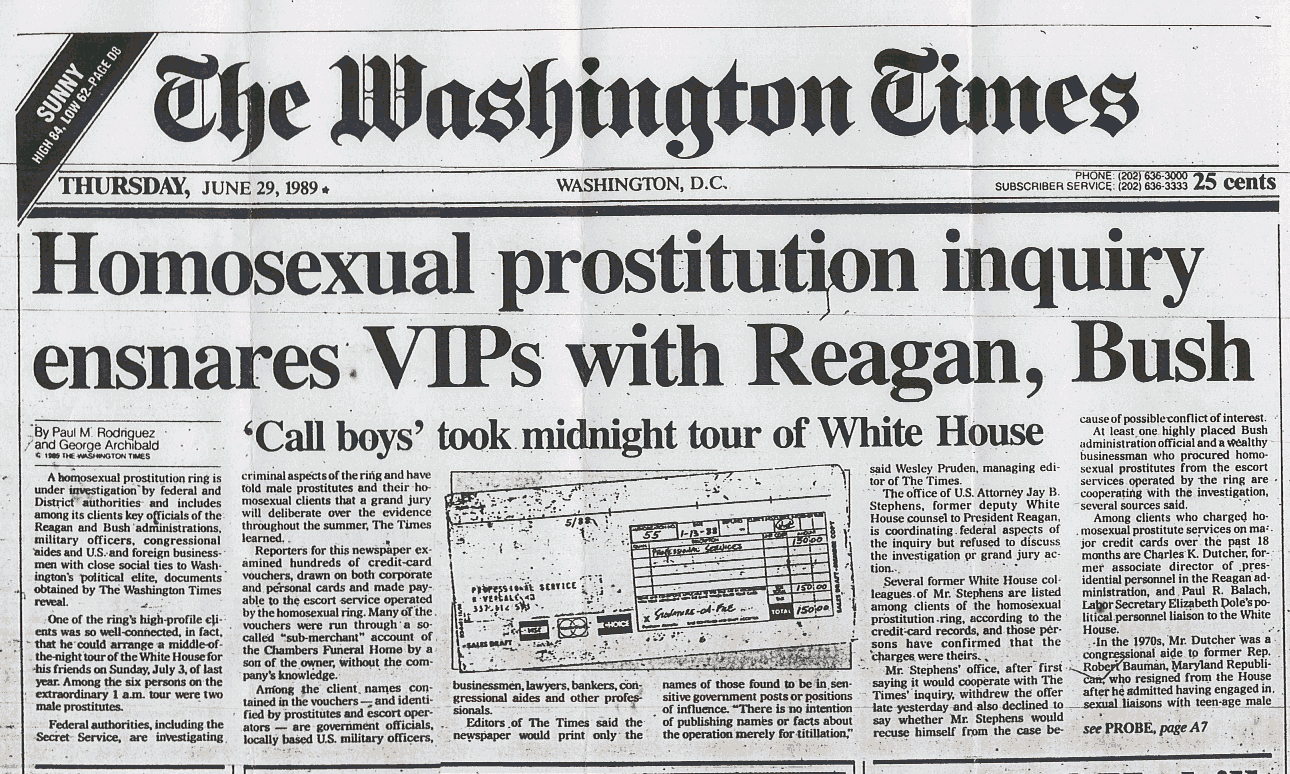 Washington Post reports the DC call boy scandal