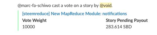 Slack story voted message