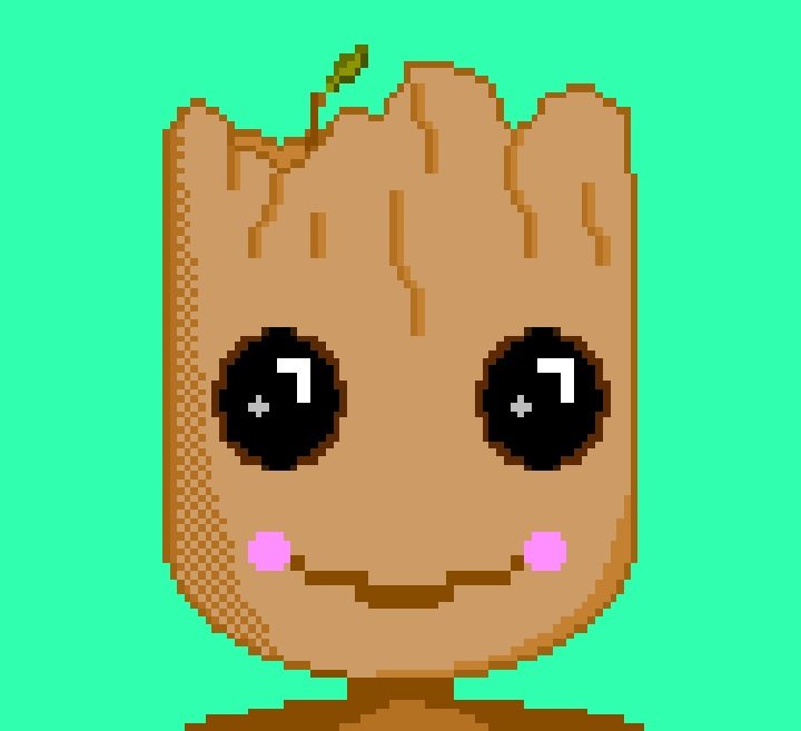 Baby Groot From Guardians Of The Galaxy Pixel Art