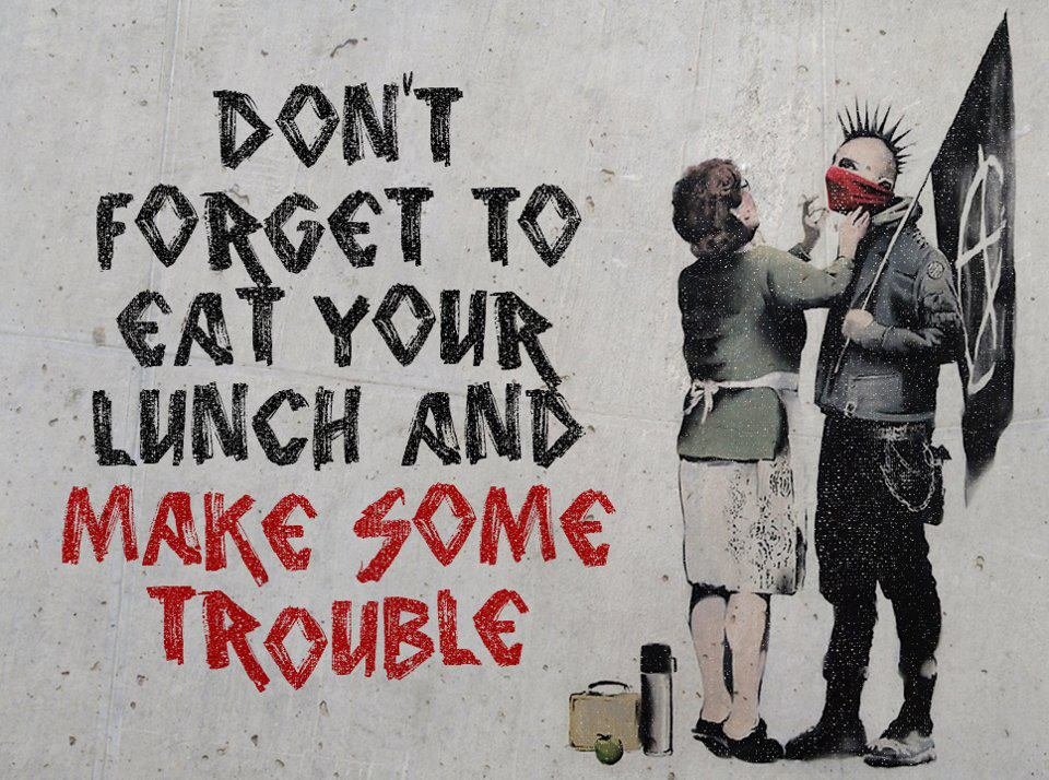 Image result for banksy's anarchist art