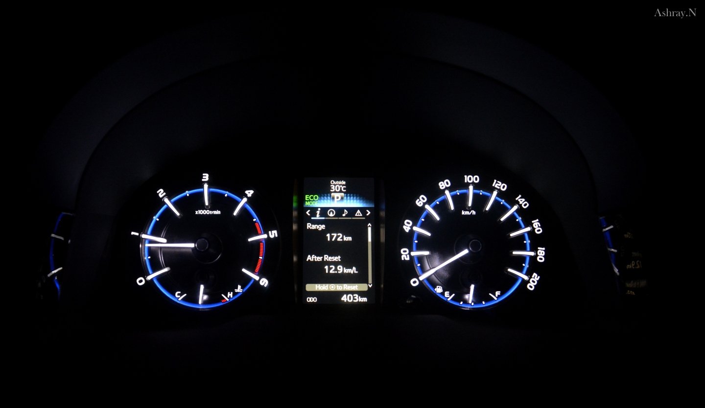 Odometer Of The Toyota Innova Crysta