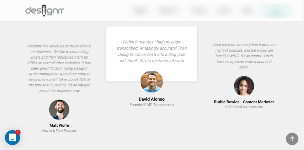 Customer Feedback - Designrr, The Flying Paper