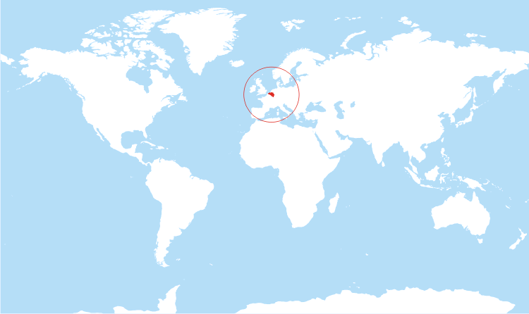 Beglium on world map