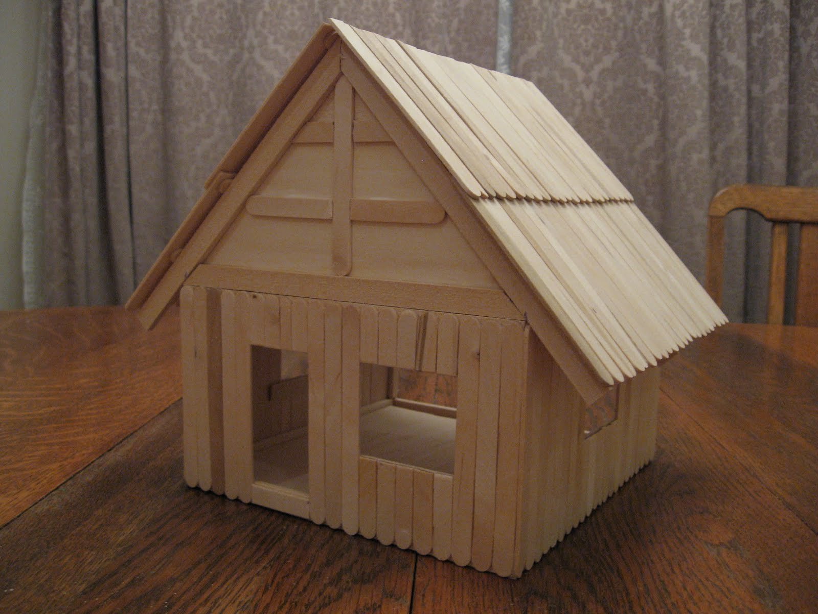 How To Make Crafts Miniature Home From Wooden Ice Cream Sticks