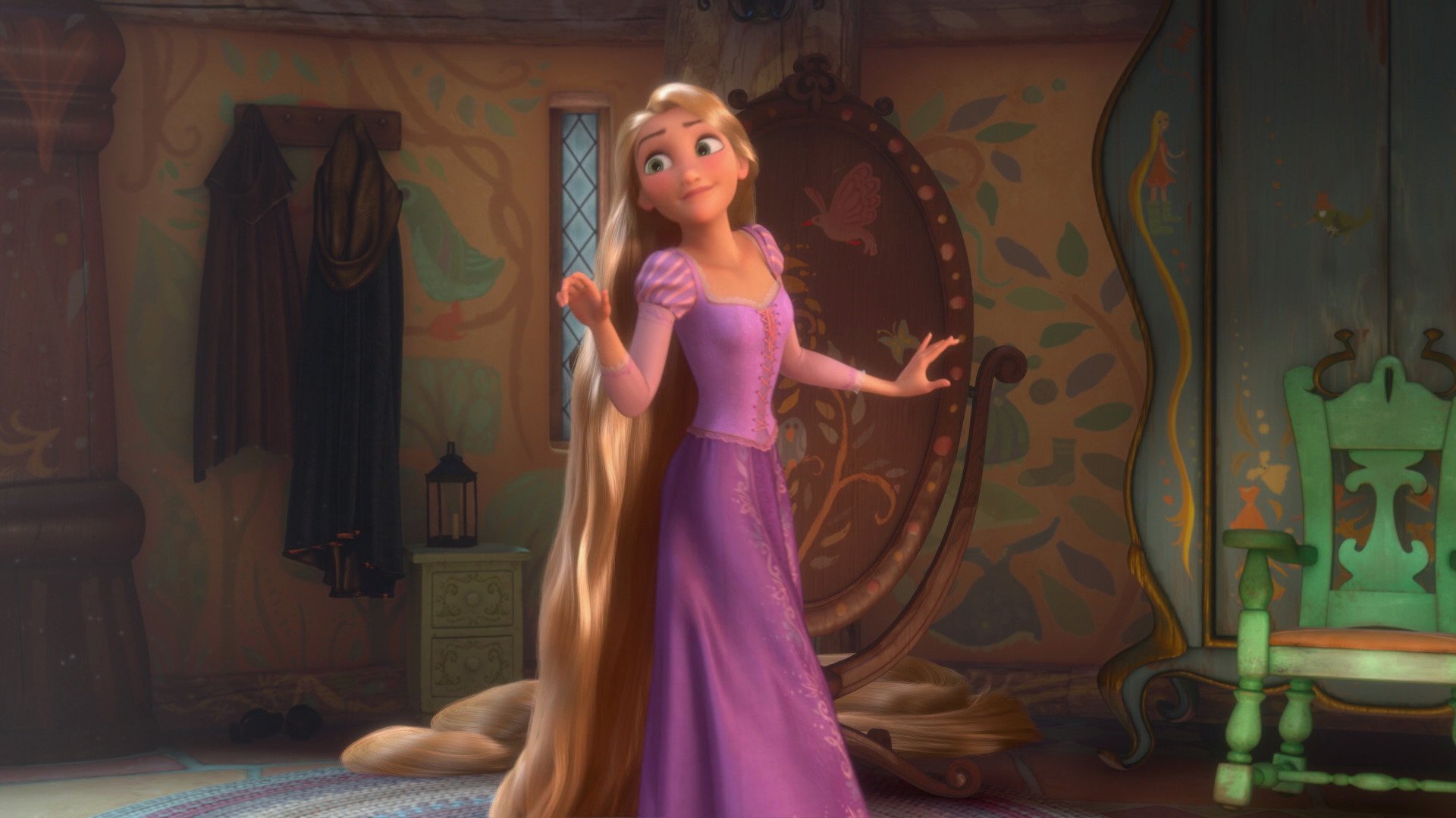 Rapunzel's long hair coloring pages - Hellokids.com