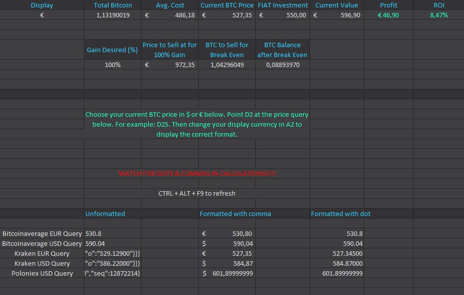 add price of bitcoin into excel