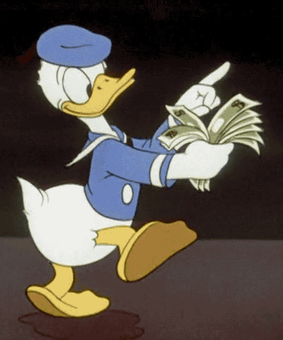 money walk donald cash donald duck