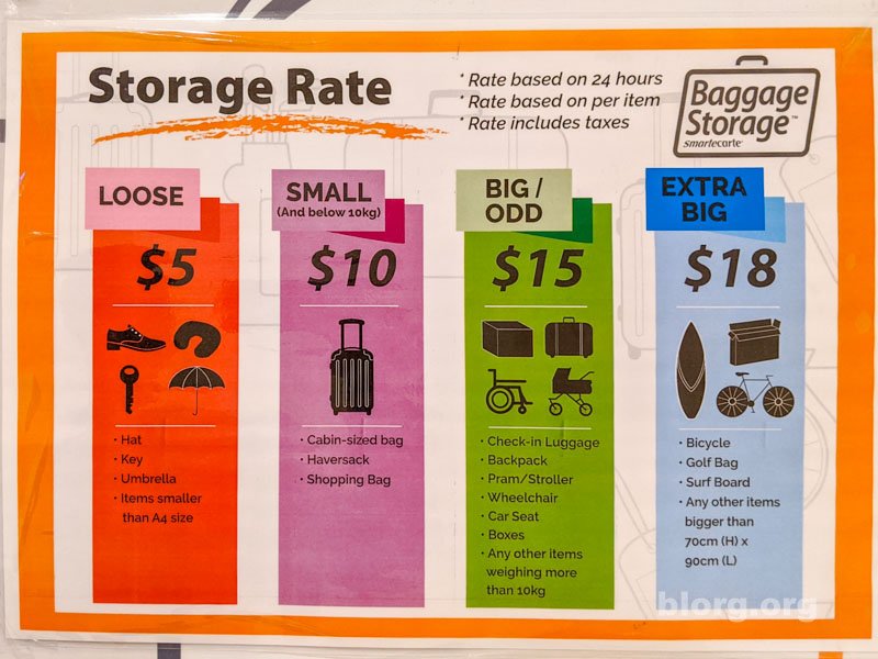 sinapore airport storage