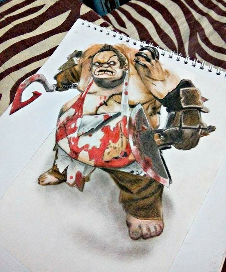 3d Drawing Pudge The Butcher Dota