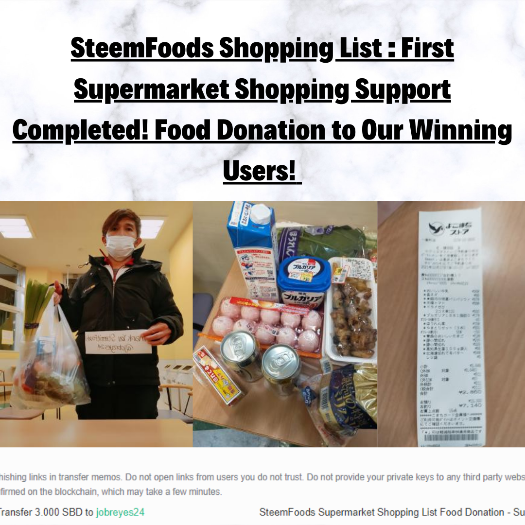 SteemFoods Shopping List  First Supermarket Shopping Support Completed! Food Donation to Our Winning Users!.png