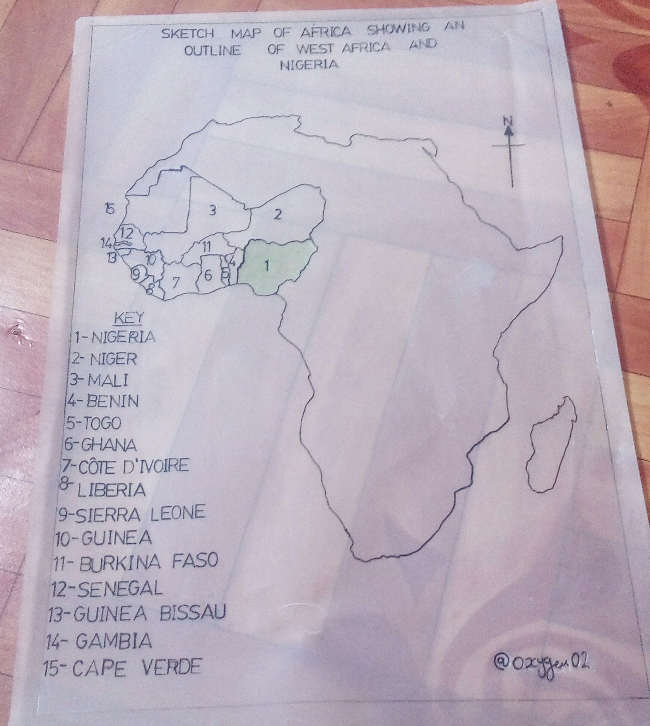 Sketch Map Of Africa Showing An Outline Of West