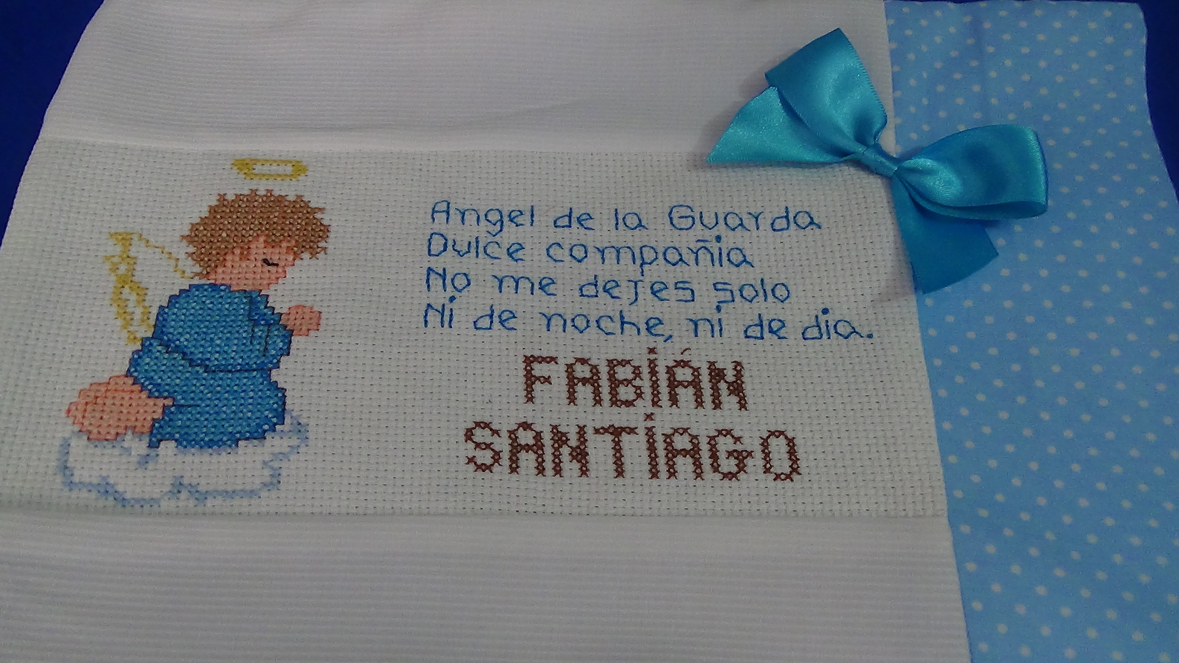 Funda Para Bebe Oracion Del Angel De La Guarda Bordada En Punto De Cruz Steemkr