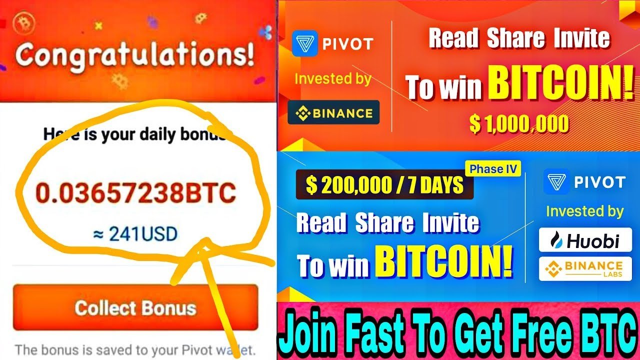 Earn Free Btc Upto 0 004 With Pivot App Just By Reading And Sharing - 