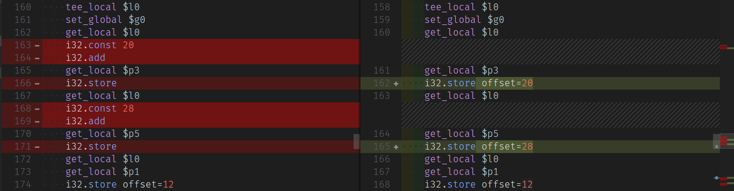 post-emscripten diff code