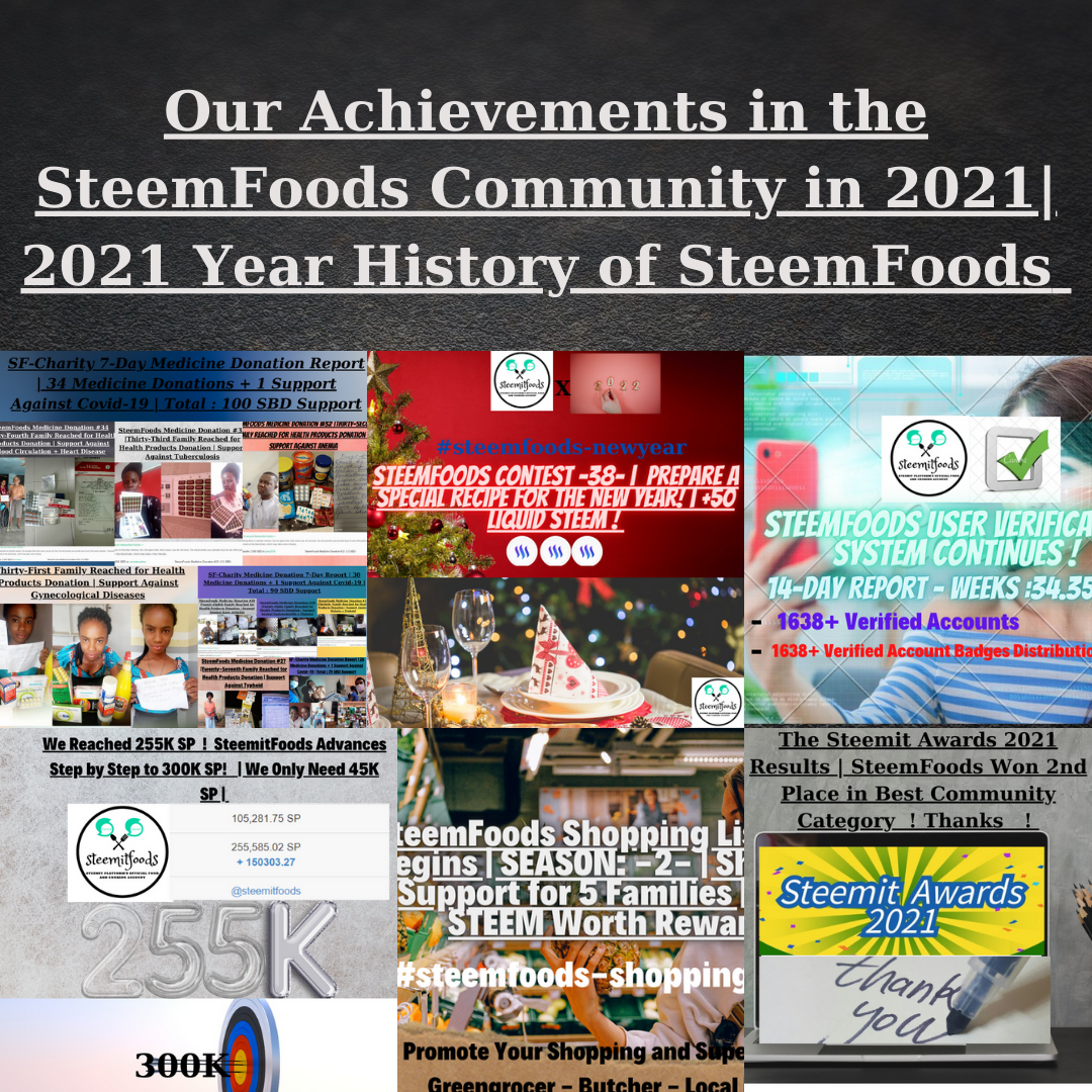 Our Achievements in the SteemFoods Community in 2021 💪  2021 Year History of SteemFoods 📖.png