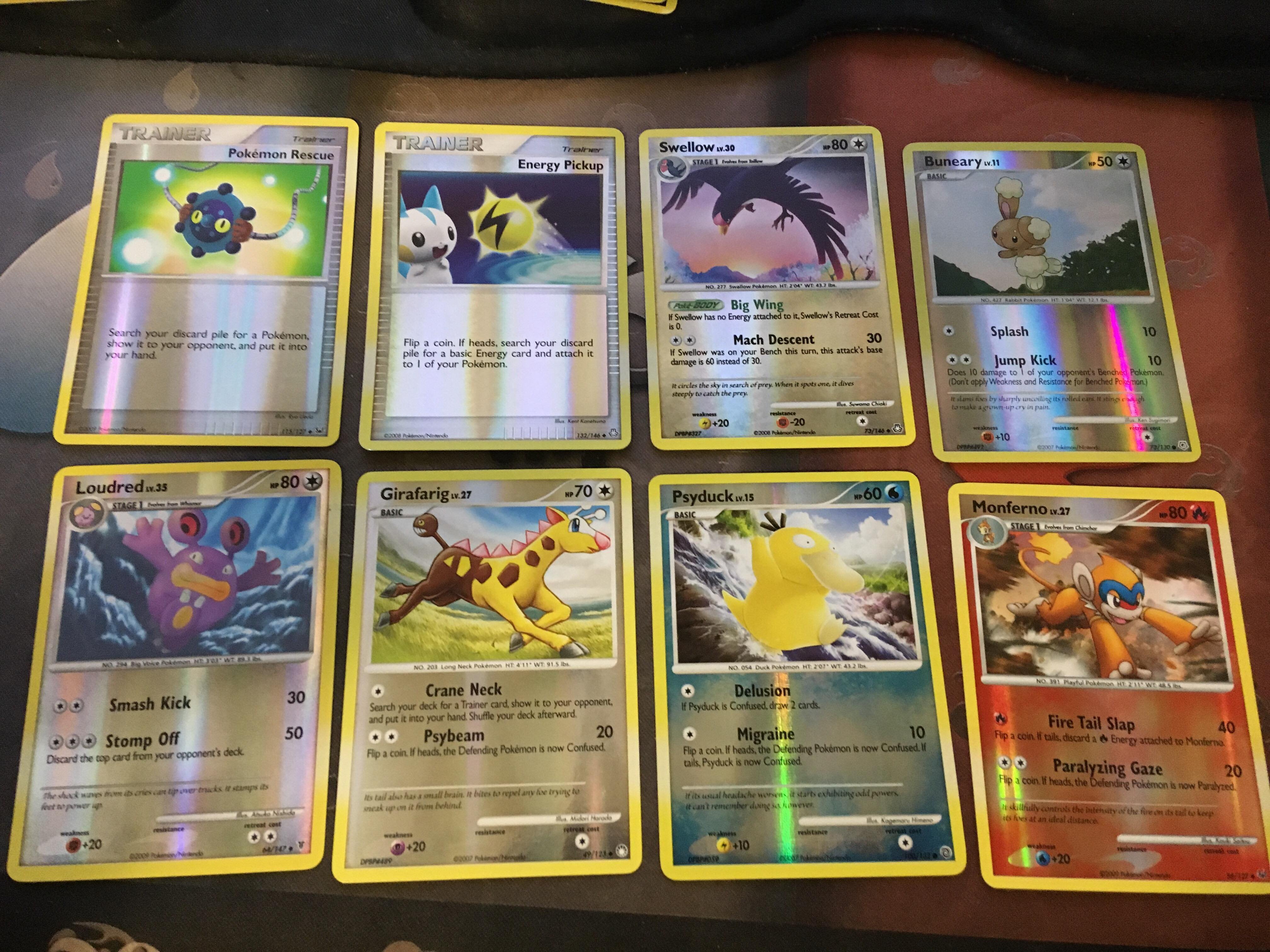 Hundreds of Pokemon cards listed (Foils Holos Rares Promos)