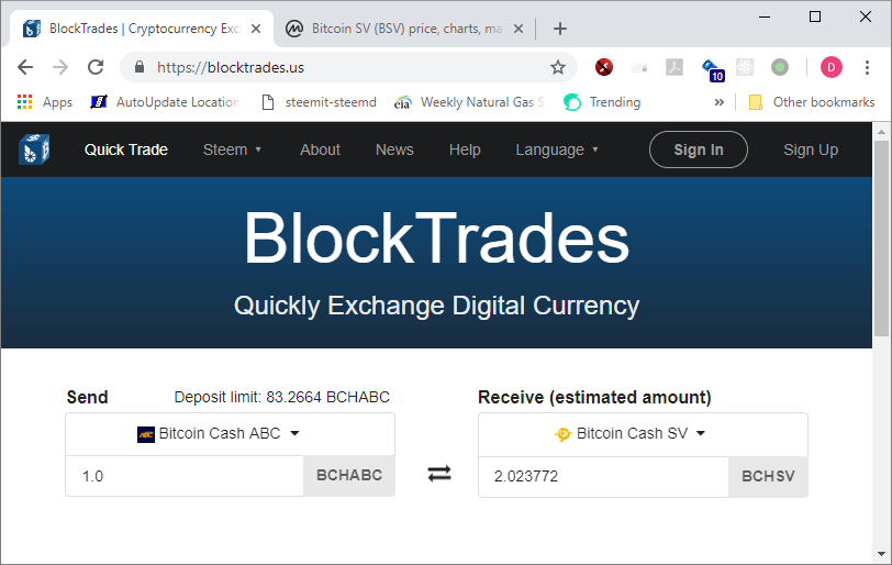 Blocktrades Now Supporting Bitcoin Cash Sv Aka Bitcoinsv Partiko - 