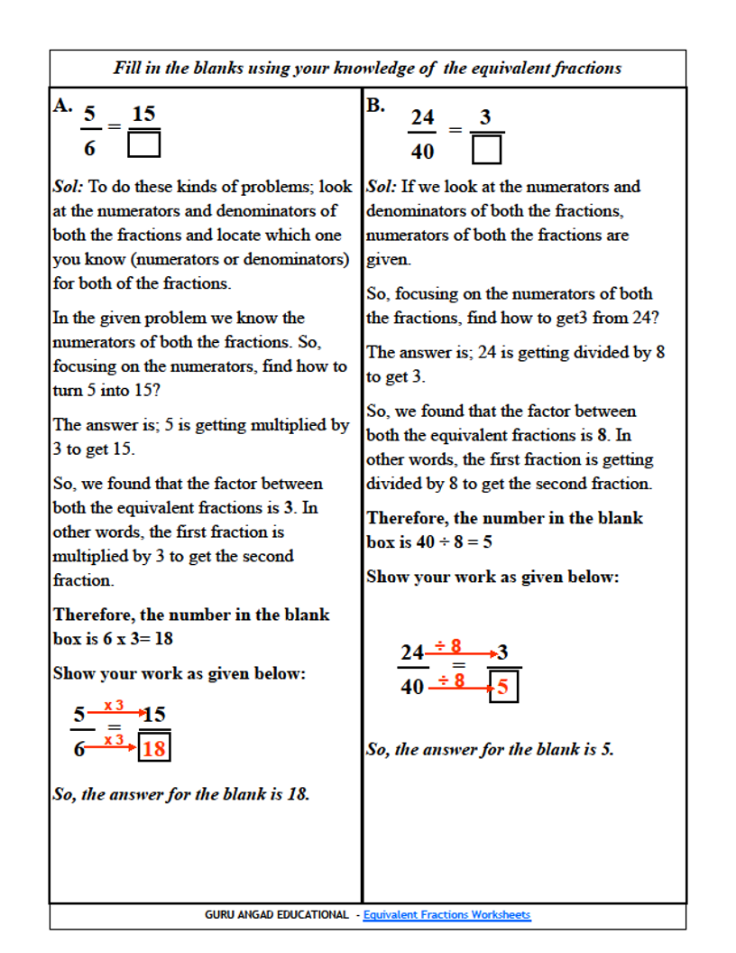 4TH GRADE MATH - EQUIVALENT FRACTIONS WORKSHEETS — Steemit