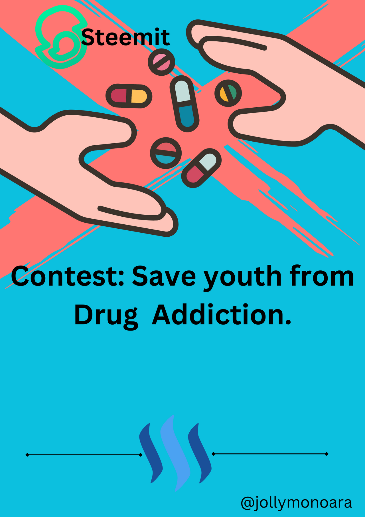 Simple Pastel I Am Drug Free Poster.png