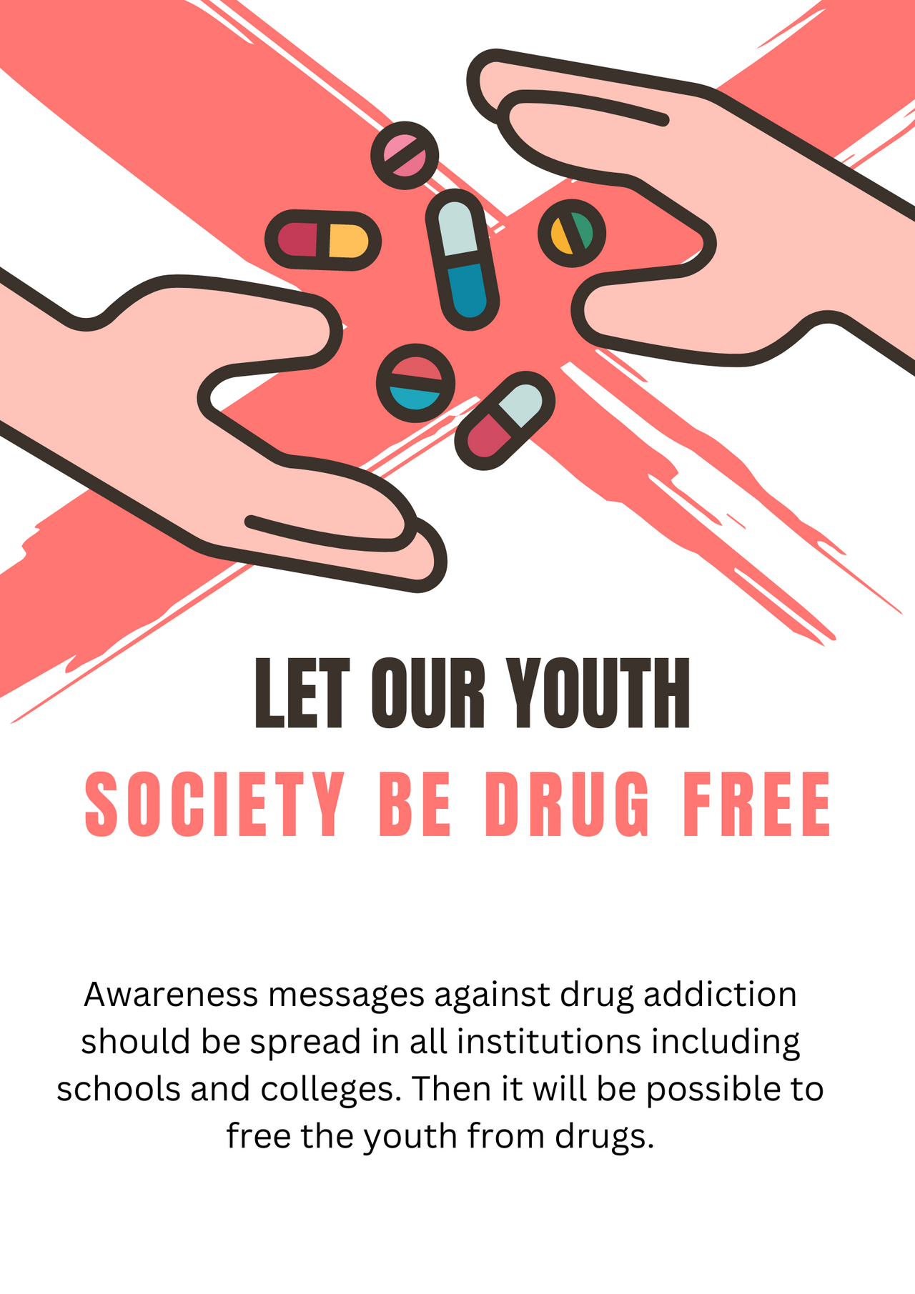 Simple Pastel I Am Drug Free Poster.png