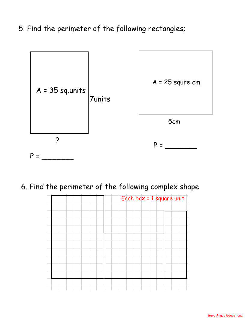 ️Area Perimeter Worksheets 4th Grade Free Download| Gambr.co