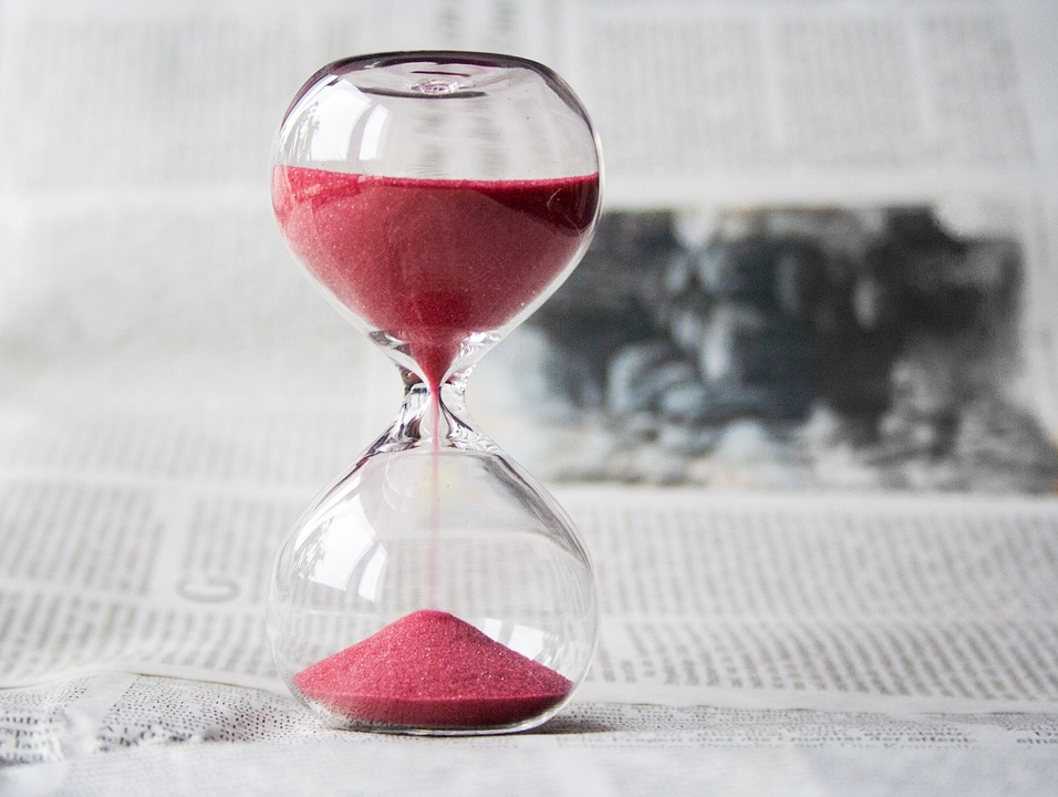 hourglass, red, time, sands of time