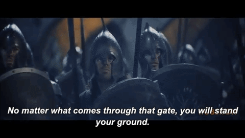 no matter what comes through that gate you will stand your ground gif - Imgur.gif